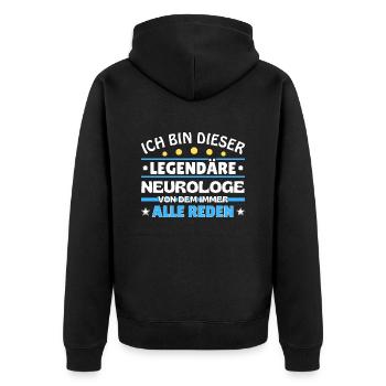 Ich bin dieser legendäre Neurologe - Unisex Premium Bio Zip Hoodie - Schwarz - Hinten - Nico (187cm)