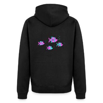 Poisson Cichlide Eau Mer Graffiti Dessin - Veste à capuche bio Premium Unisexe - noir - Dos - Nico (187cm)