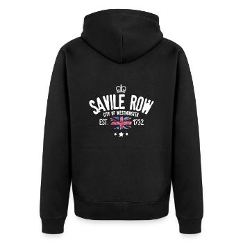 Savile Row city of westminster - Unisex Premium Organic Zip Hoodie - black - Back - Nico (187cm)