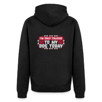 only talking to dog - Unisex Premium Organic Zip Hoodie - black - Back - Nico (187cm)