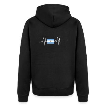 Drapeau argentin Heartbeat - Veste à capuche bio Premium Unisexe - noir - Dos - Nico (187cm)