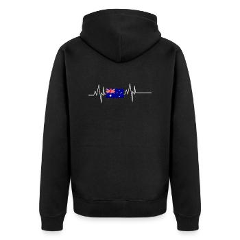 Battement de cœur du drapeau australien - Veste à capuche bio Premium Unisexe - noir - Dos - Nico (187cm)
