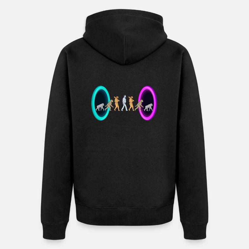 Evolution durch Portale - Unisex Premium Bio Zip Hoodie - Schwarz