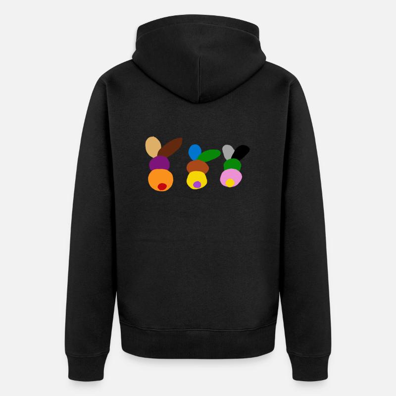 Famille de lapins 4image16 - Veste à capuche bio Premium Unisexe - noir