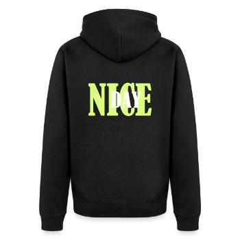 Nice day 1 - Unisex Premium Organic Zip Hoodie - black - Back - Nico (187cm)