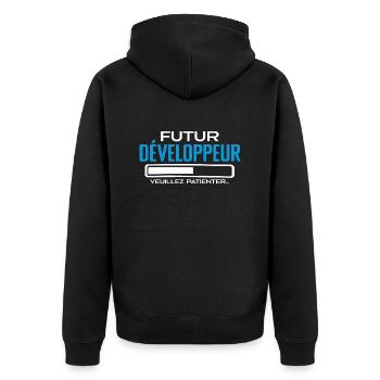 Future Développeur Idée Cadeau Future Développeur - Veste à capuche bio Premium Unisexe - noir - Dos - Nico (187cm)