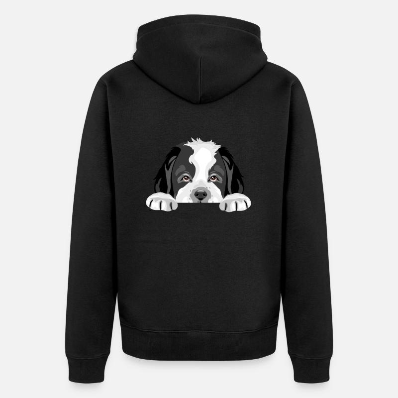 Peeping Saint Bernard chiot chien - Veste à capuche bio Premium Unisexe - noir