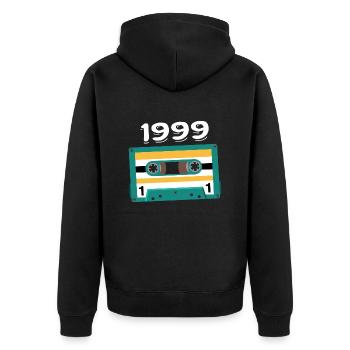 Cassette 1999 Vintage Anniversary 1999 - Unisex Premium Organic Zip Hoodie - black - Back - Nico (187cm)