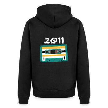 Cassette 2011 Vintage Anniversary 2011 - Unisex Premium Organic Zip Hoodie - black - Back - Nico (187cm)