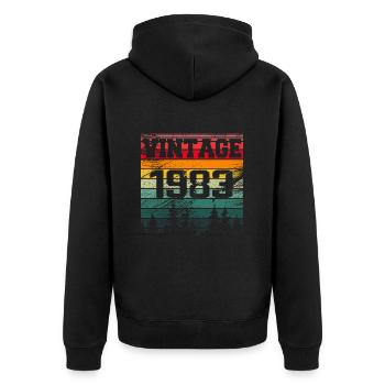 1983 Cadeau D'anniversaire Vintage 1983 Rétro - Veste à capuche bio Premium Unisexe - noir - Dos - Nico (187cm)