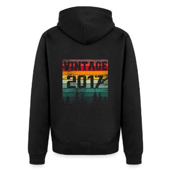 2017 Vintage Birthday Gift 2017 Retro - Unisex Premium Organic Zip Hoodie - black - Back - Nico (187cm)