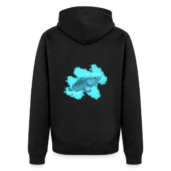 J'peux pas, j'ai plongée sur à Port Cros. - Veste à capuche bio Premium Unisexe - noir - Dos - Nico (187cm)