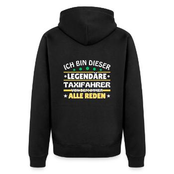Ich bin dieser legendäre Taxifahrer - Unisex Premium Bio Zip Hoodie - Schwarz - Hinten - Nico (187cm)