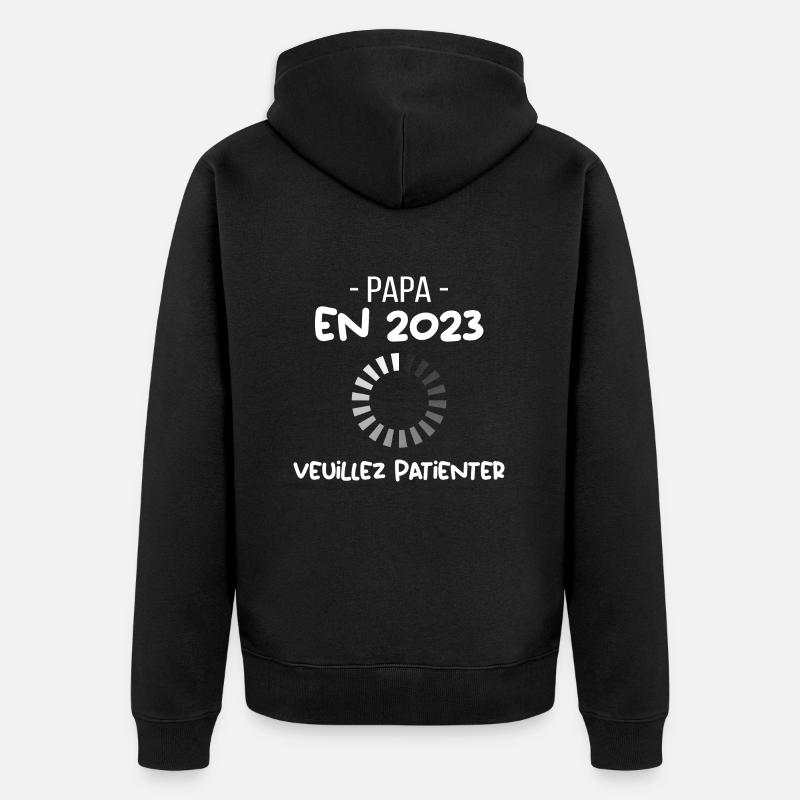Papa en 2023 - Veste à capuche bio Premium Unisexe - noir
