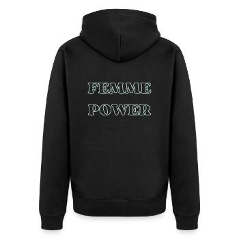 Femme power | Pour les féministes | Equality - Veste à capuche bio Premium Unisexe - noir - Dos - Nico (187cm)
