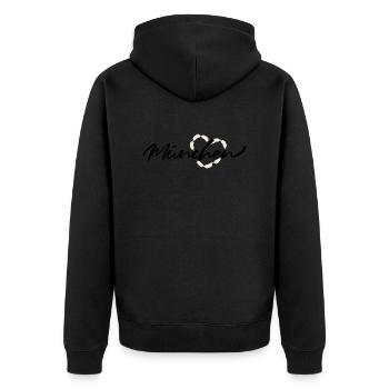 Mon cœur bat pour Munich - Noir - Veste à capuche bio Premium Unisexe - noir - Dos - Nico (187cm)