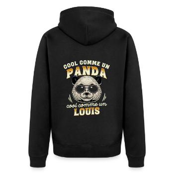 Cool Comme Un Panda, Cool Comme Un Louis - Veste à capuche bio Premium Unisexe - noir - Dos - Nico (187cm)