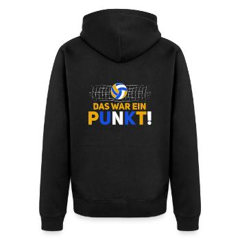Das war ein Punkt! - Volleyballer Beach Volleyball - Unisex Premium Bio Zip Hoodie - Schwarz - Hinten - Nico (187cm)