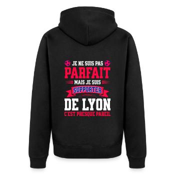 Supporter Football Lyon Fier Lyonnais - Veste à capuche bio Premium Unisexe - noir - Dos - Nico (187cm)