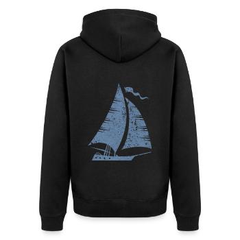 Sailboat Sailing Sailors - Unisex Premium Organic Zip Hoodie - black - Back - Nico (187cm)