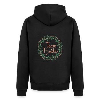 Team Braut - Junggesellinnenabschied Leben junges Mädchen - Unisex Premium Bio Zip Hoodie - Schwarz - Hinten - Nico (187cm)