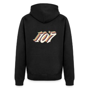 107ème anniversaire vintage - Veste à capuche bio Premium Unisexe - noir - Dos - Nico (187cm)