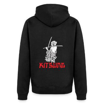 Kitsune Mask Japon Anime Kumiho Manga Fox Otaku - Veste à capuche bio Premium Unisexe - noir - Dos - Nico (187cm)