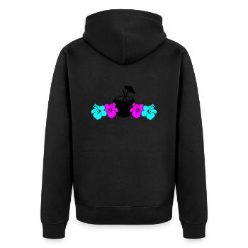 hibiskus kokus - Unisex Premium Bio Zip Hoodie - Schwarz - Hinten - Nico (187cm)