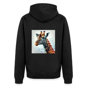 THE GIRAFFE HER AFRICAN MAJESTY - Unisex Premium Organic Zip Hoodie - black - Back - Nico (187cm)