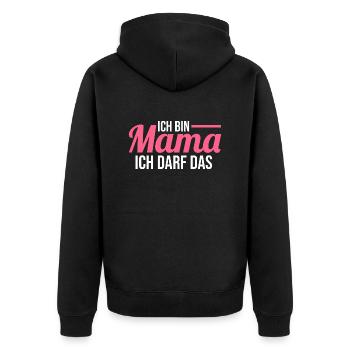 Mutter Muttertag Mama - Unisex Premium Bio Zip Hoodie - Schwarz - Hinten - Nico (187cm)
