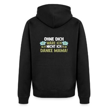 Mutter Muttertag Mama - Unisex Premium Bio Zip Hoodie - Schwarz - Hinten - Nico (187cm)