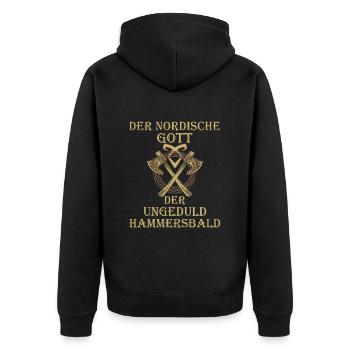 Vikings Hammersbald Mythologie nordique Impatience - Veste à capuche bio Premium Unisexe - noir - Dos - Nico (187cm)