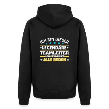 Ich bin dieser legendäre Teamleiter - Unisex Premium Bio Zip Hoodie - Schwarz - Hinten - Nico (187cm)