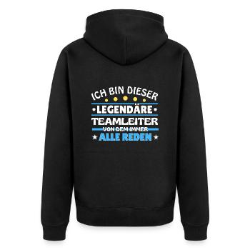 Ich bin dieser legendäre Therapeut - Unisex Premium Bio Zip Hoodie - Schwarz - Hinten - Nico (187cm)