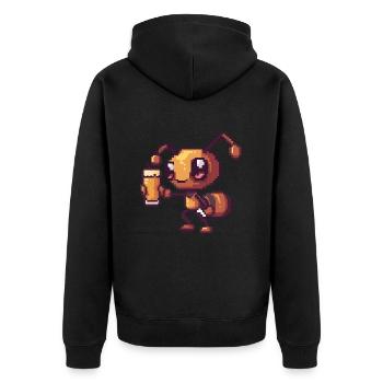 Bière Ant Pixel - Veste à capuche bio Premium Unisexe - noir - Dos - Nico (187cm)