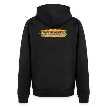 cheese cheese pizza sandwich mouse mouse food97 - Unisex Premium Organic Zip Hoodie - black - Back - Nico (187cm)