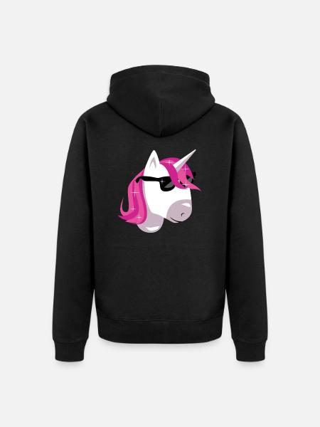 Einhorn - Unisex Premium Bio Zip Hoodie - Schwarz
