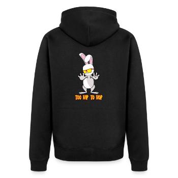 Ostern Ostern Ostern Ostern - Unisex Premium Bio Zip Hoodie - Schwarz - Hinten - Nico (187cm)