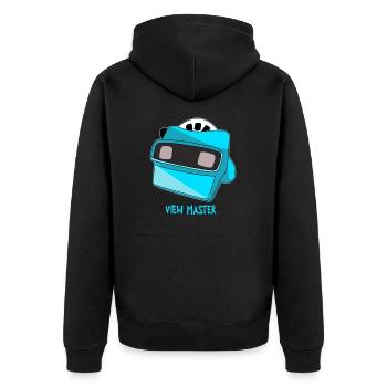 90er Jahre Retro - Unisex Premium Bio Zip Hoodie - Schwarz - Hinten - Nico (187cm)