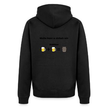 Bier-Mathematik - Addition kann so einfach sein - Unisex Premium Bio Zip Hoodie - Schwarz - Hinten - Nico (187cm)