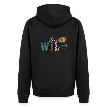 Country Musik ländlich Landei Countrymusiker Mom - Unisex Premium Bio Zip Hoodie - Schwarz - Hinten - Nico (187cm)