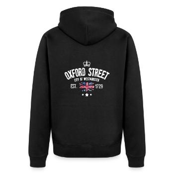 Oxford Street vintage - Veste à capuche bio Premium Unisexe - noir - Dos - Nico (187cm)