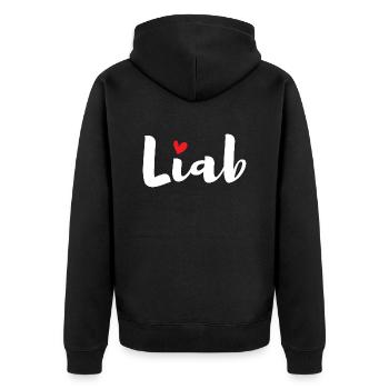 Lustiger Spruch Witzig Humor Geschenkidee - Unisex Premium Bio Zip Hoodie - Schwarz - Hinten - Nico (187cm)
