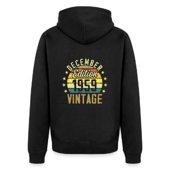 Légendes Sont Nés En Décembre 1959 - Édition 1959 - Veste à capuche bio Premium Unisexe - noir - Dos - Nico (187cm)