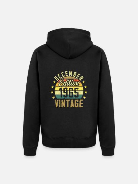 Légendes Sont Nés En Décembre 1965 - Édition 1965 - Premium økologisk unisex-hættejakke - sort