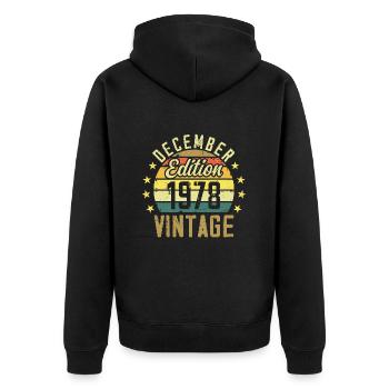 Legends were born in December 1978 - 1978 edition - Unisex Premium Organic Zip Hoodie - black - Back - Nico (187cm)