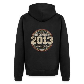 Les Légendes Sont Nées En Décembre 2013 - 2013 - Veste à capuche bio Premium Unisexe - noir - Dos - Nico (187cm)