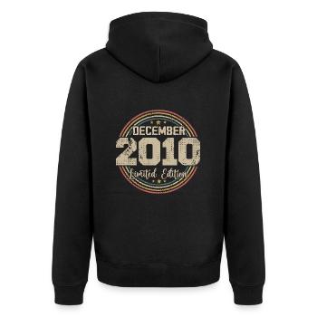 Les Légendes Sont Nées En Décembre 2010 - 2010 - Veste à capuche bio Premium Unisexe - noir - Dos - Nico (187cm)