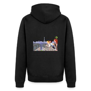 Parisiennes au balcon - Veste à capuche bio Premium Unisexe - noir - Dos - Nico (187cm)