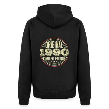 1990 Birthday Parties, a legendary vintage - Unisex Premium Organic Zip Hoodie - black - Back - Nico (187cm)
